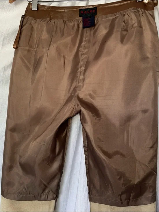 Ralph Ralph Lauren Brown and Gold Leather Pants Size 6 - Picture 7 of 8